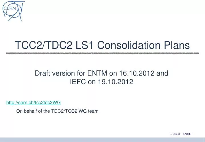 tcc2 tdc2 ls1 consolidation plans