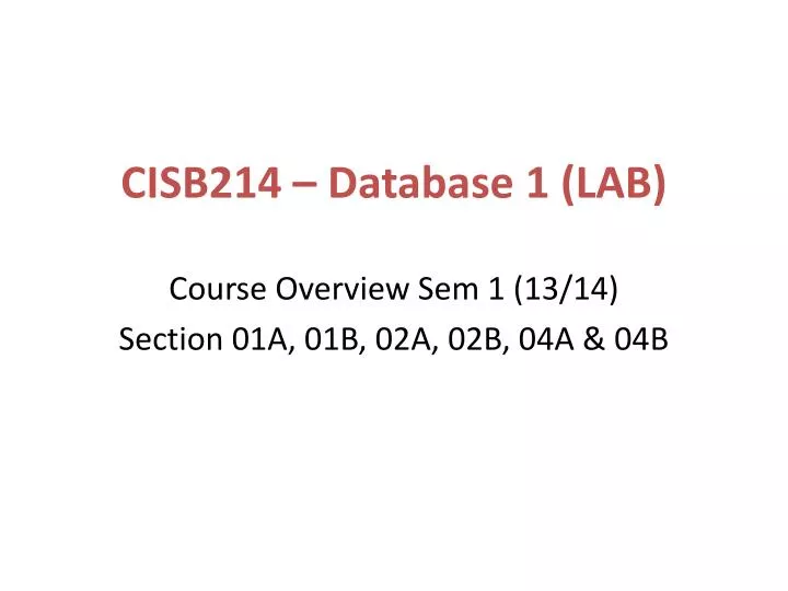 cisb214 database 1 lab