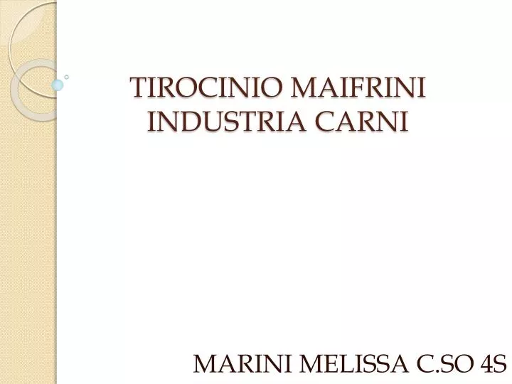 tirocinio maifrini industria carni