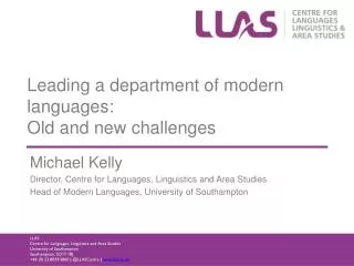 Leading a department of modern languages: Old and new challenges