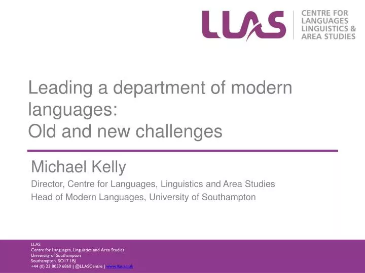 leading a department of modern languages old and new challenges