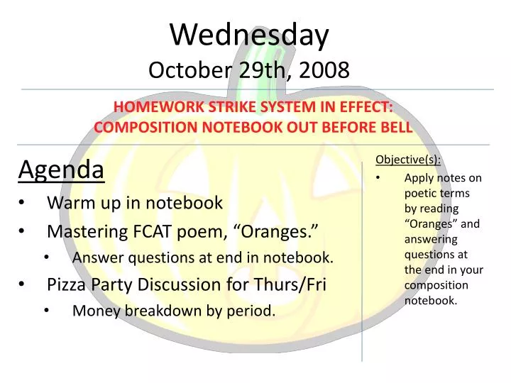 wednesday october 29th 2008