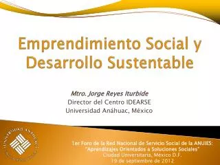 emprendimiento social y desarrollo sustentable