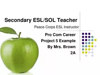 Secondary ESL/SOL Teacher