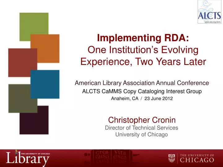 implementing rda one institution s evolving experience two years later