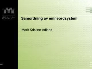 samordning av emneordsystem