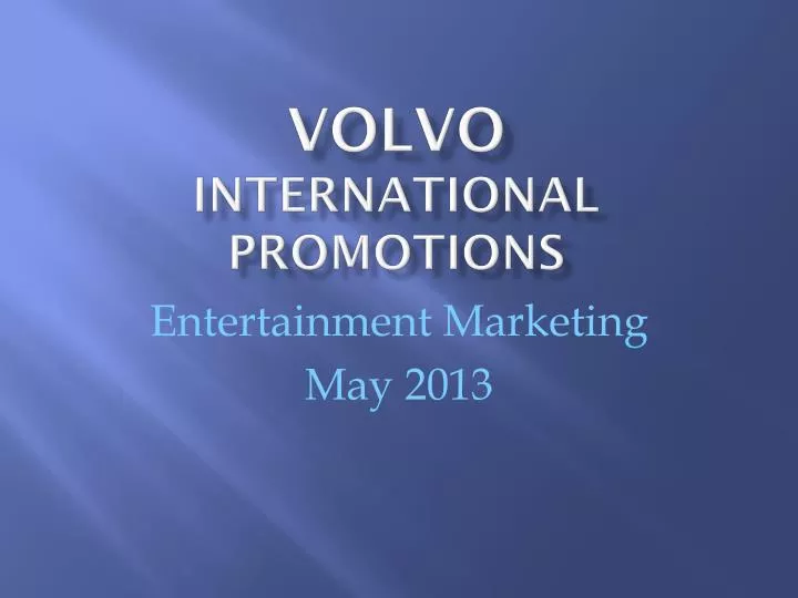 volvo international promotions