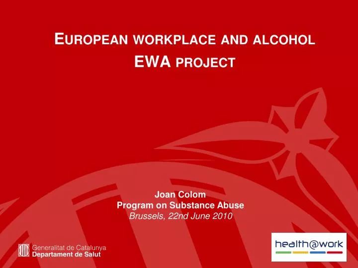 european workplace and alcohol ewa project