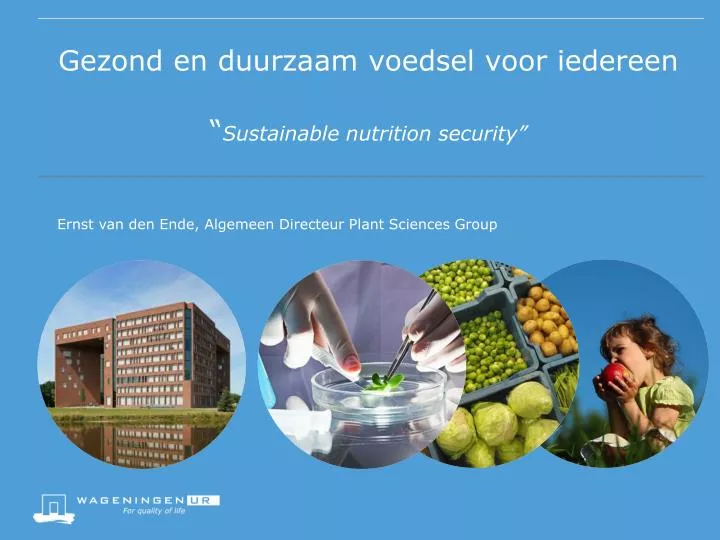 gezond en duurzaam voedsel voor iedereen sustainable nutrition security