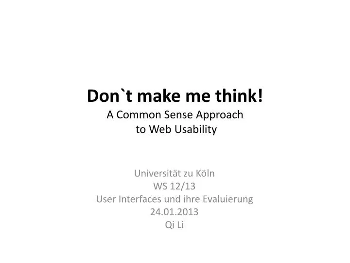 don t make me think a common sense approach to web usability