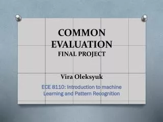 COMMON EVALUATION FINAL PROJECT Vira Oleksyuk