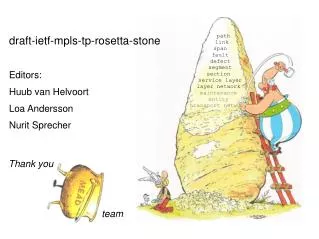 draft-ietf-mpls-tp-rosetta-stone Editors: Huub van Helvoort Loa Andersson Nurit Sprecher