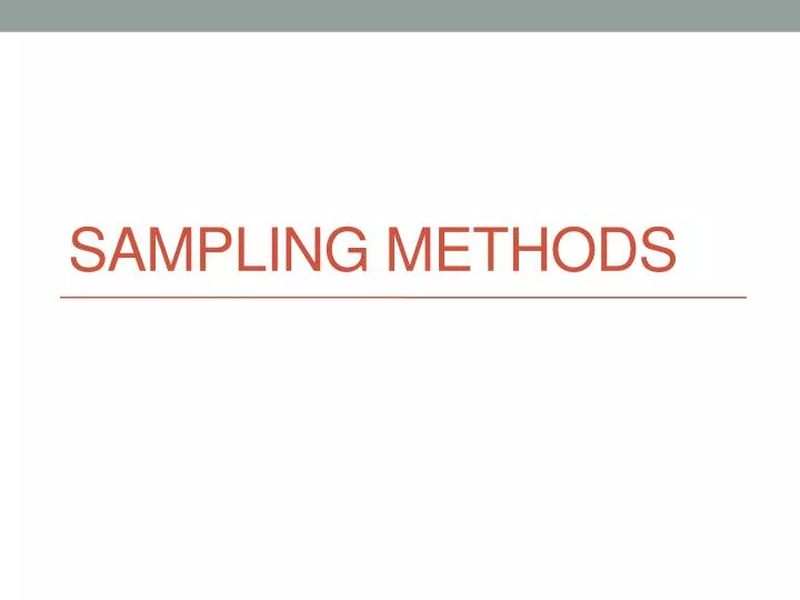 sampling methods