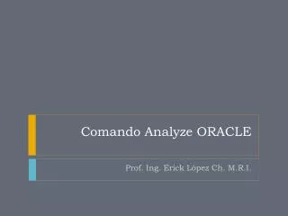 comando analyze oracle