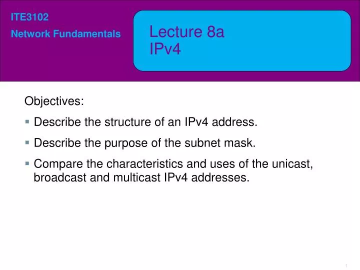 lecture 8a ipv4