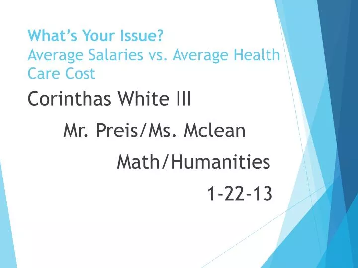 what s your issue average salaries vs average health care cost