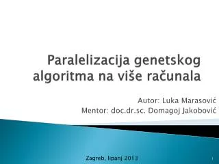 paralelizacija genetskog algoritma na vi e ra unala