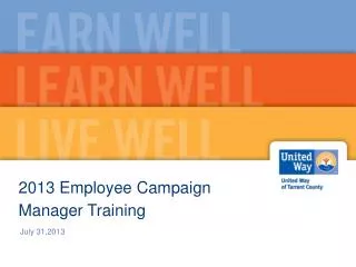 2013 Employee Campaign Manager Training