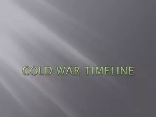 Cold war Timeline