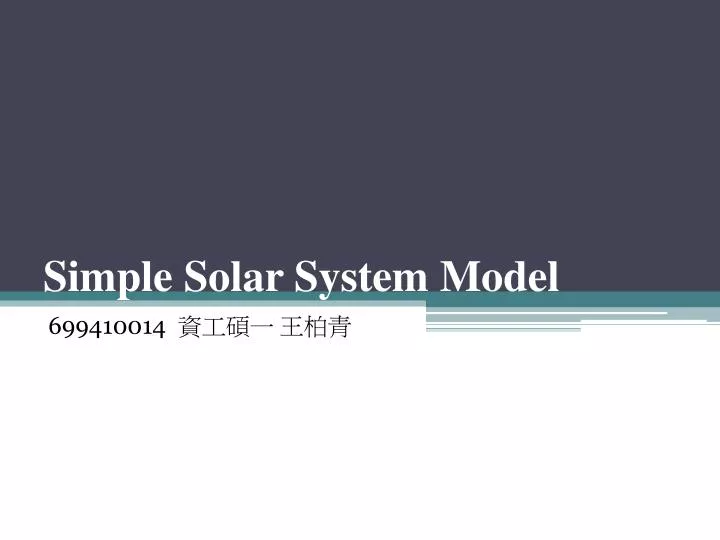 simple solar system model