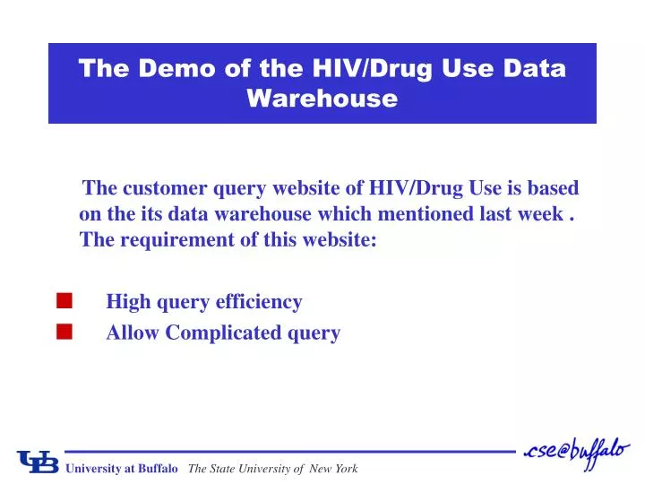 the demo of the hiv drug use data warehouse