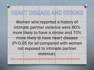 HEART DISEASE AND STROKE