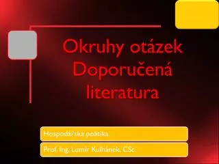 okruhy ot zek doporu en literatura