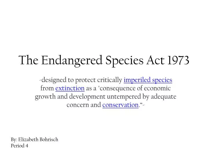 the endangered species act 1973