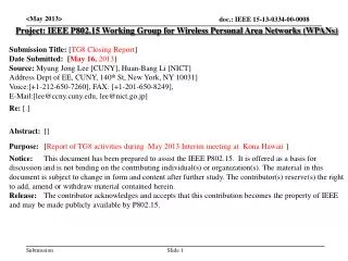 Project: IEEE P802.15 Working Group for Wireless Personal Area Networks (WPANs)