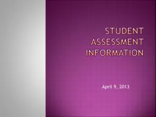Student assessment information