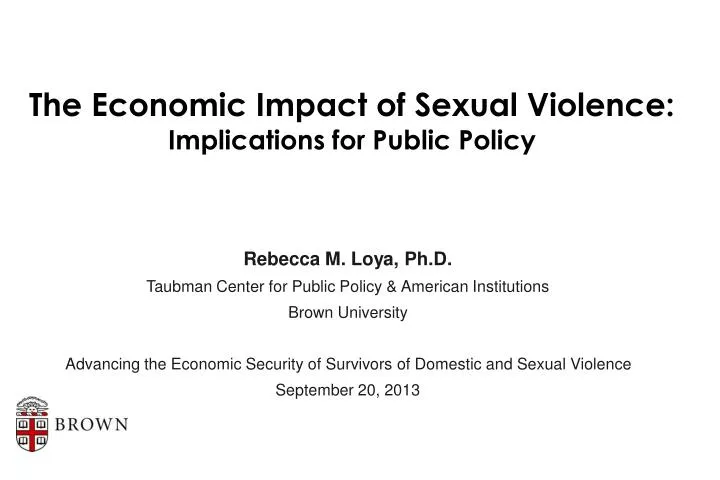 the economic impact of sexual violence implications for public policy