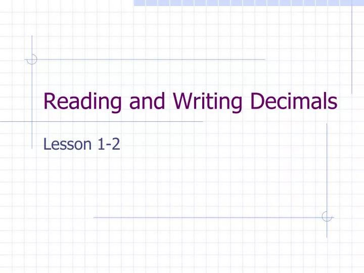 reading and writing decimals