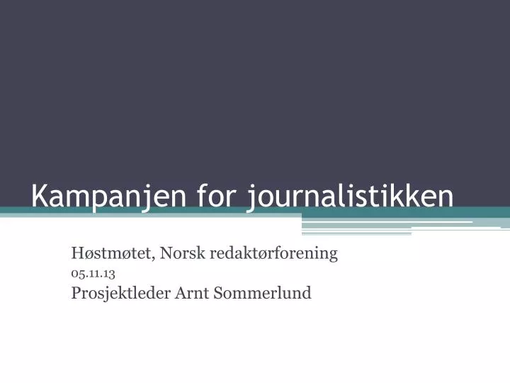 kampanjen for journalistikken