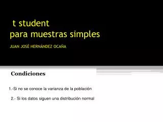 t student para muestras simples juan jos hern ndez oca a