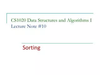 CS1020 Data Structures and Algorithms I Lecture Note #10