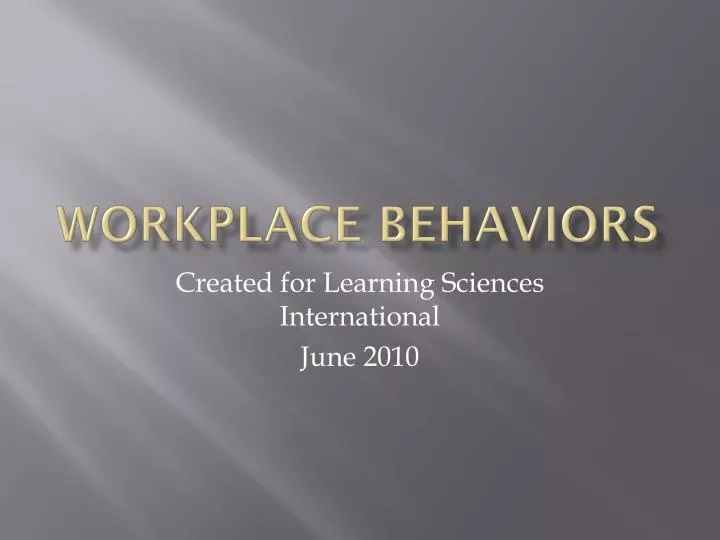 workplace behaviors