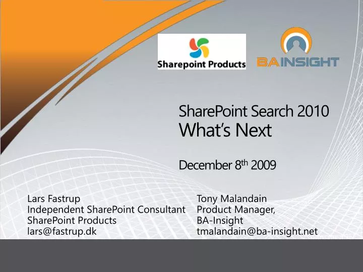 sharepoint search 2010 what s next december 8 th 2009