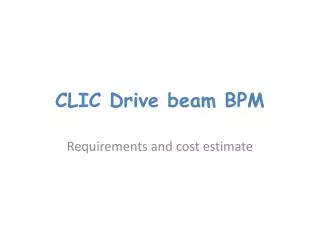 CLIC Drive beam BPM