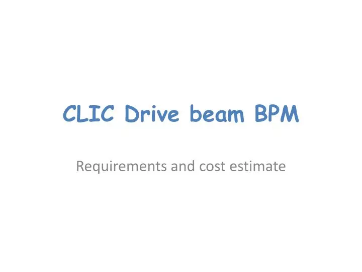 clic drive beam bpm