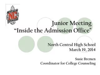 Junior Meeting “Inside the Admission Office ”