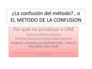 la confusi n del m todo o el metodo de la confusion