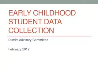 Early childhood student data collection