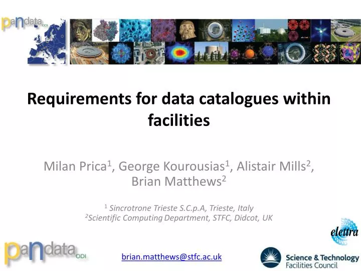 requirements for data catalogues within facilities