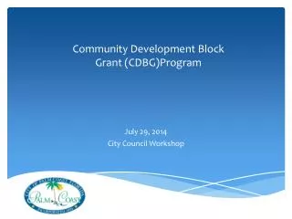 Community Development Block Grant (CDBG)Program