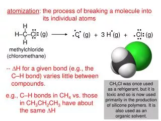 atomization : the process of breaking a molecule into 		 its individual atoms