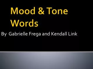 Mood &amp; Tone Words