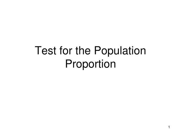 test for the population proportion