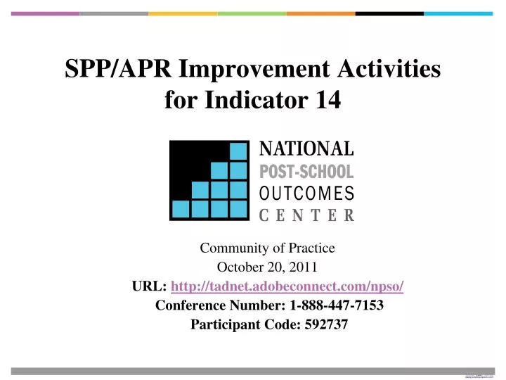 spp apr improvement activities for indicator 14