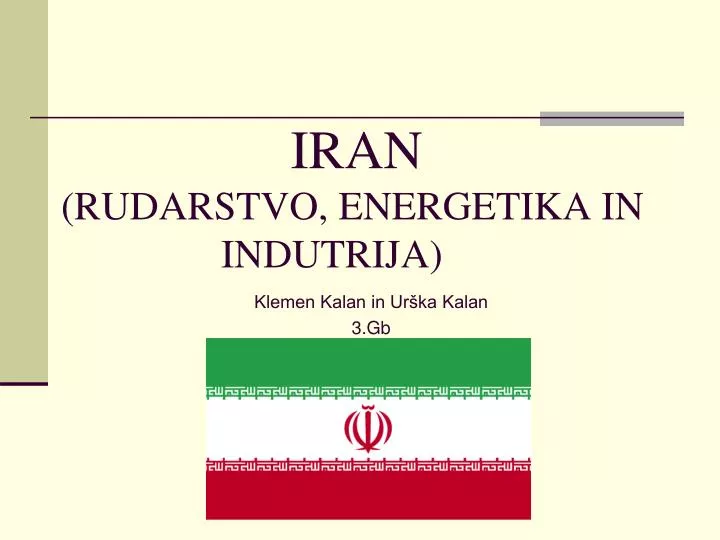 iran rudarstvo energetika in indutrija