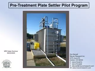 Pre-Treatment Plate Settler P ilot Program